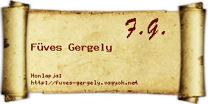 Füves Gergely névjegykártya