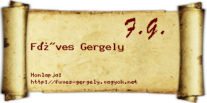 Füves Gergely névjegykártya